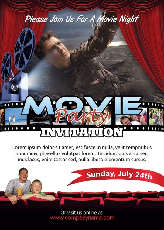Movie Party Flyer Template